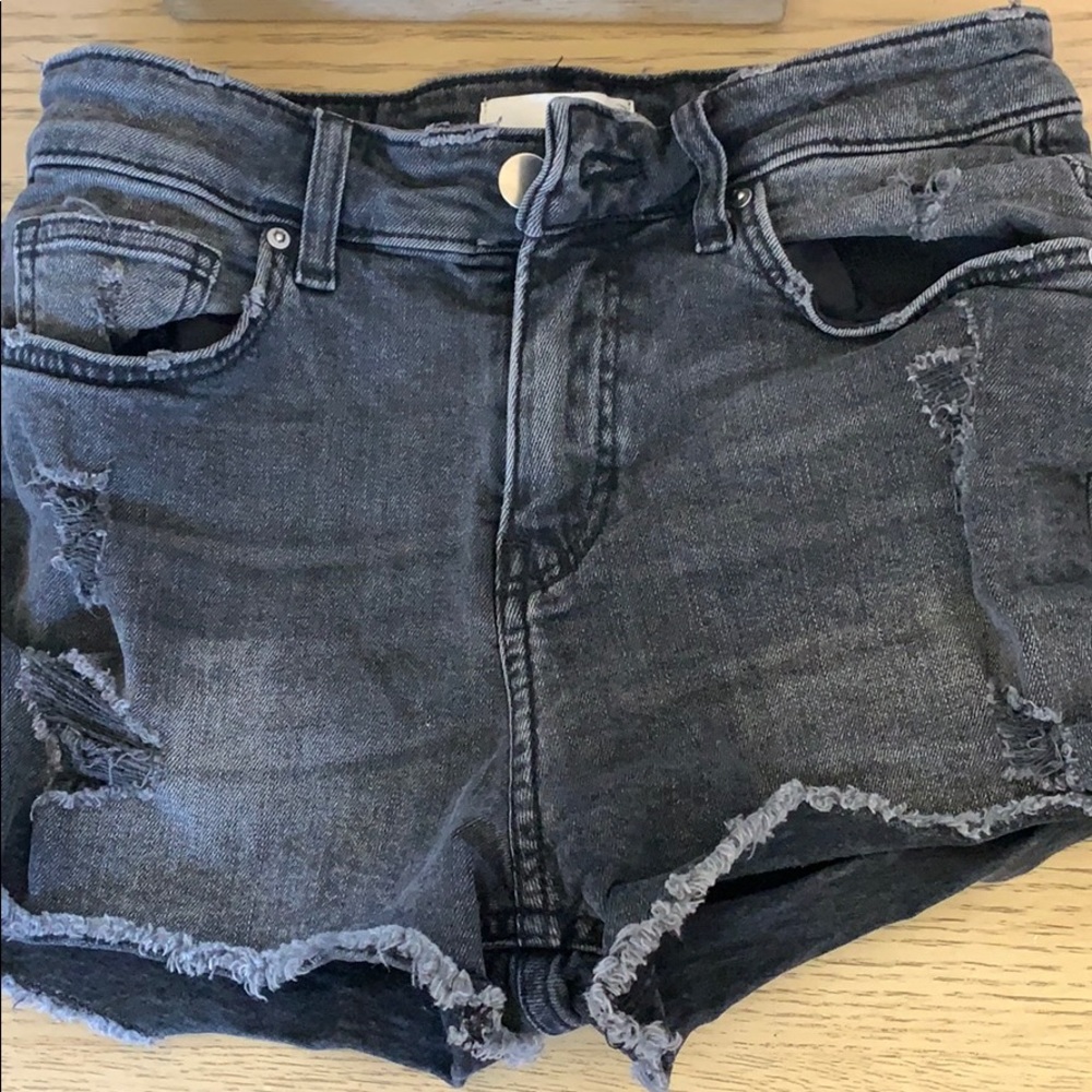 Black washed out shorts